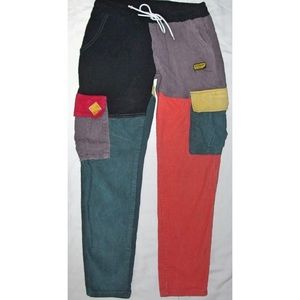 STUSSY Laguna Beach Colorblock Patchwork Skate Hip Hop Pants unisex Size Small
